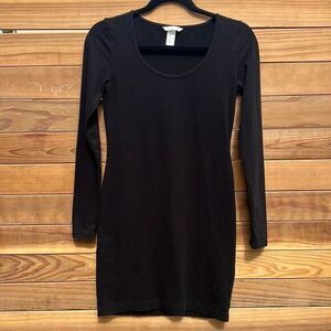 Black Scoop Neck Slip Dress 